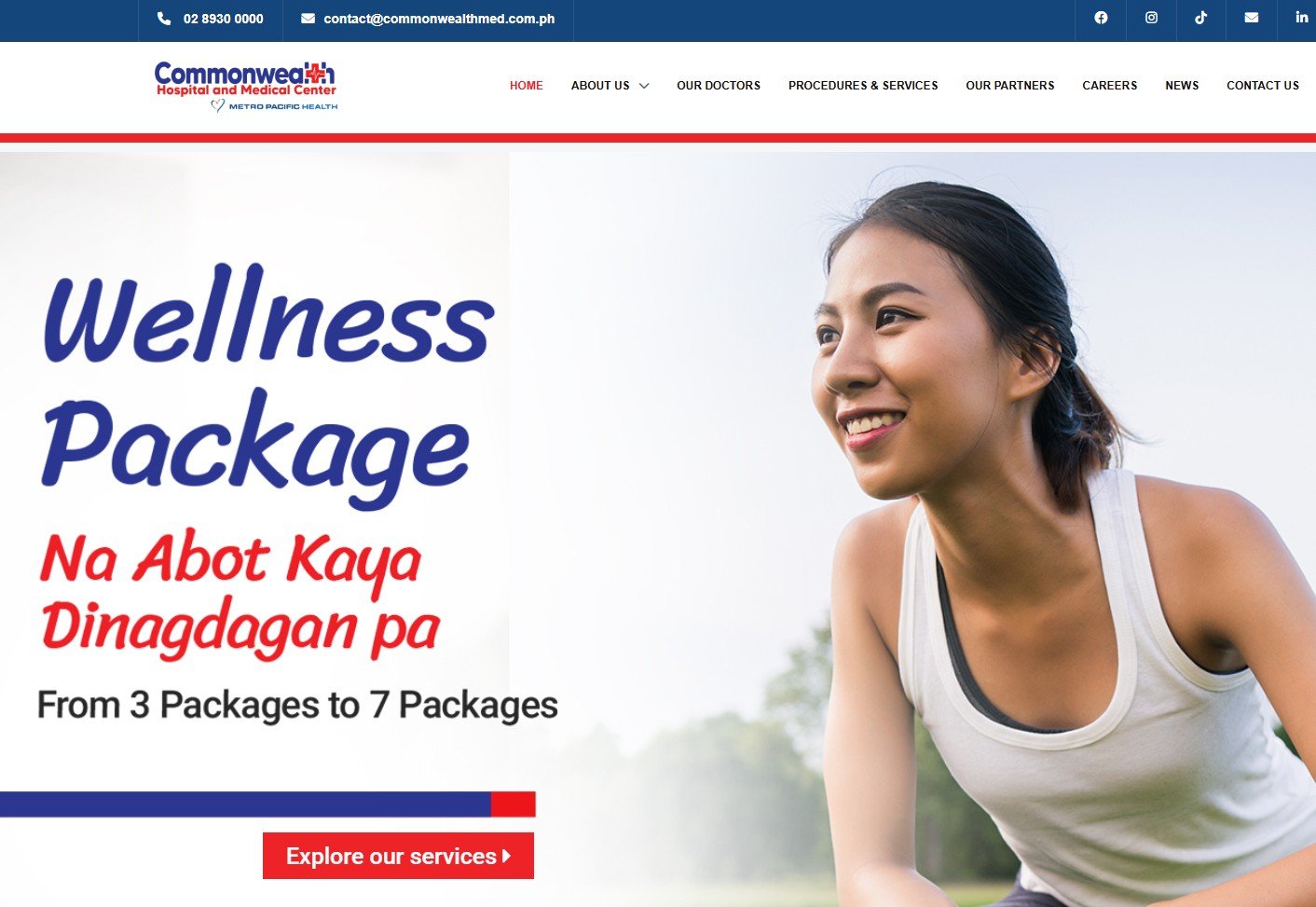 Commonwealth Hospital and Medical Center website homepage