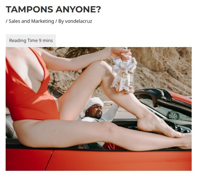 Tampons Anyone? article header on novolrak.com